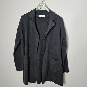 New Ann Taylor Loft Gray Relaxed Pocket Sweater Cardigan Blazer